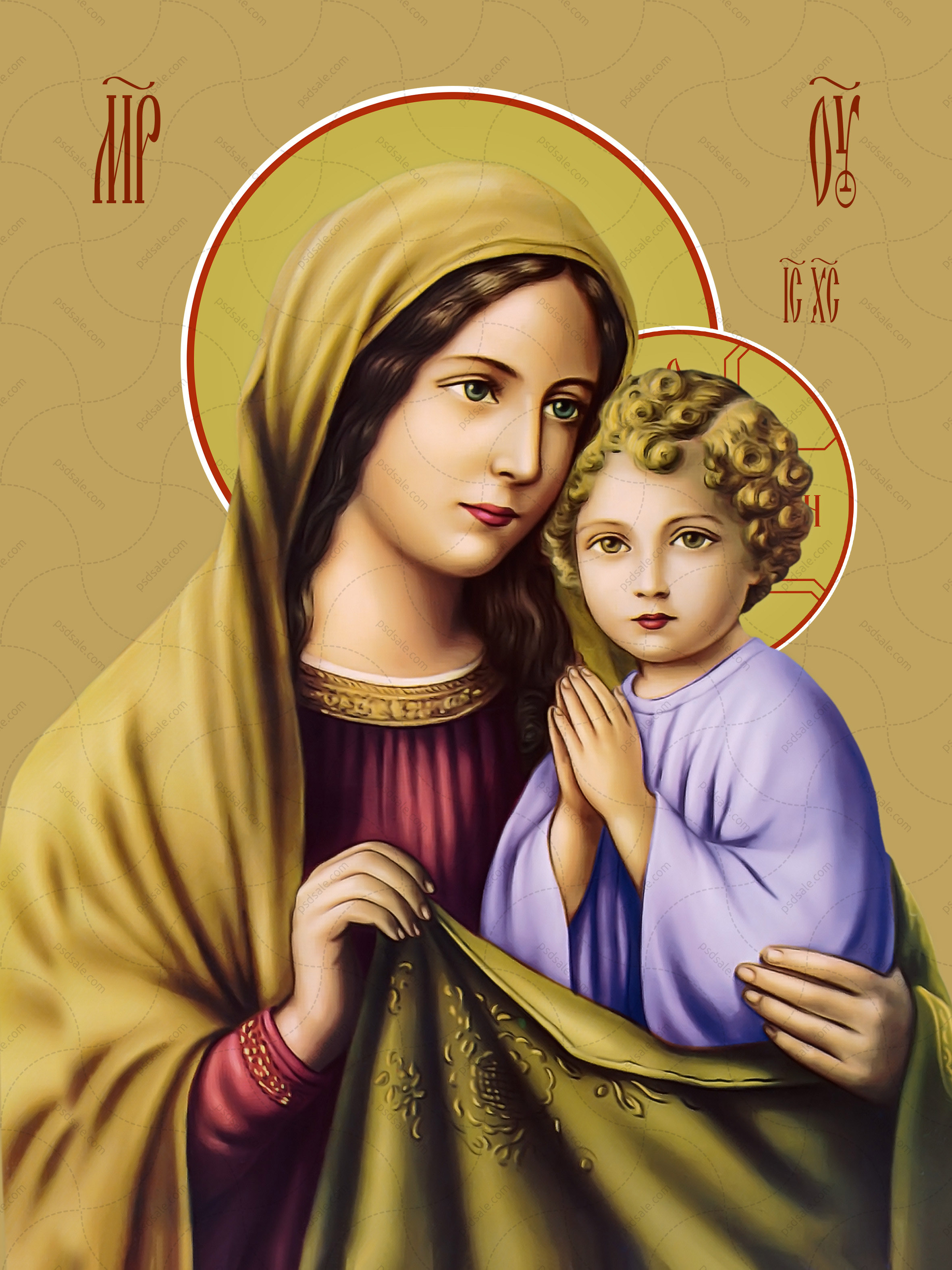 Обои Фото и Панно / Divino / C2-045 Пресвятая Дева Мария фреска 300*270