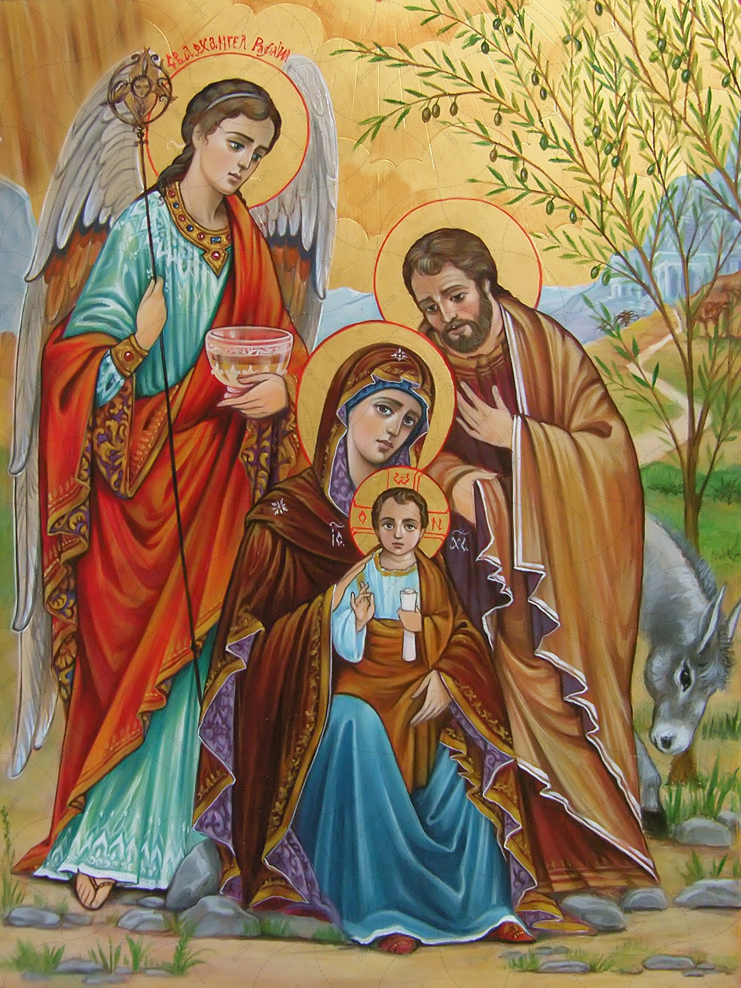 Святые за семью. Иосиф Обручник икона святое семейство. Икона Архангела Рафаила.