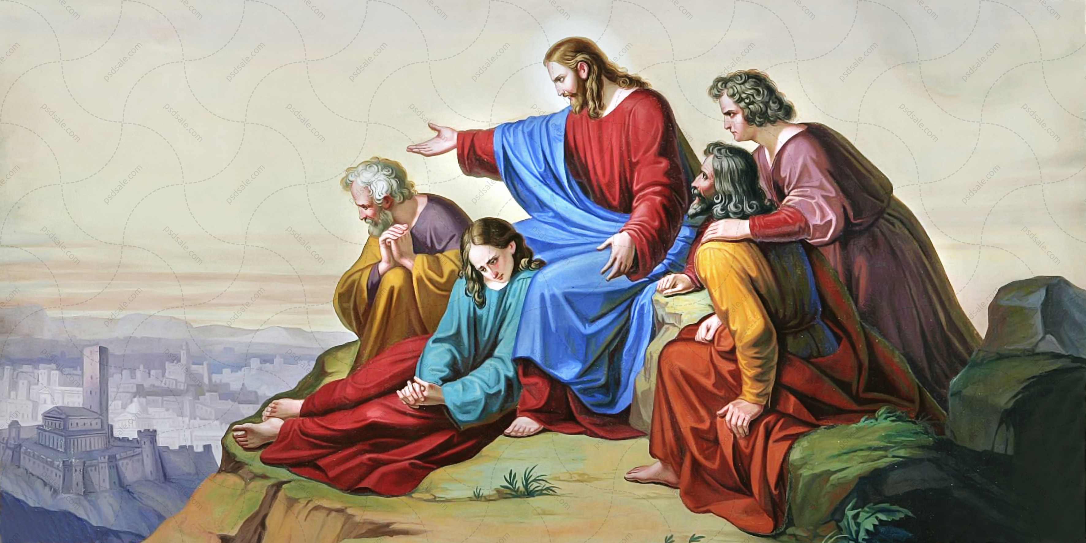 Христос с учениками на горе Елеонской